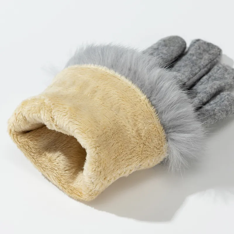 Shanghai Story Wool Blend Knit Gloves Women's 5 Colors-13