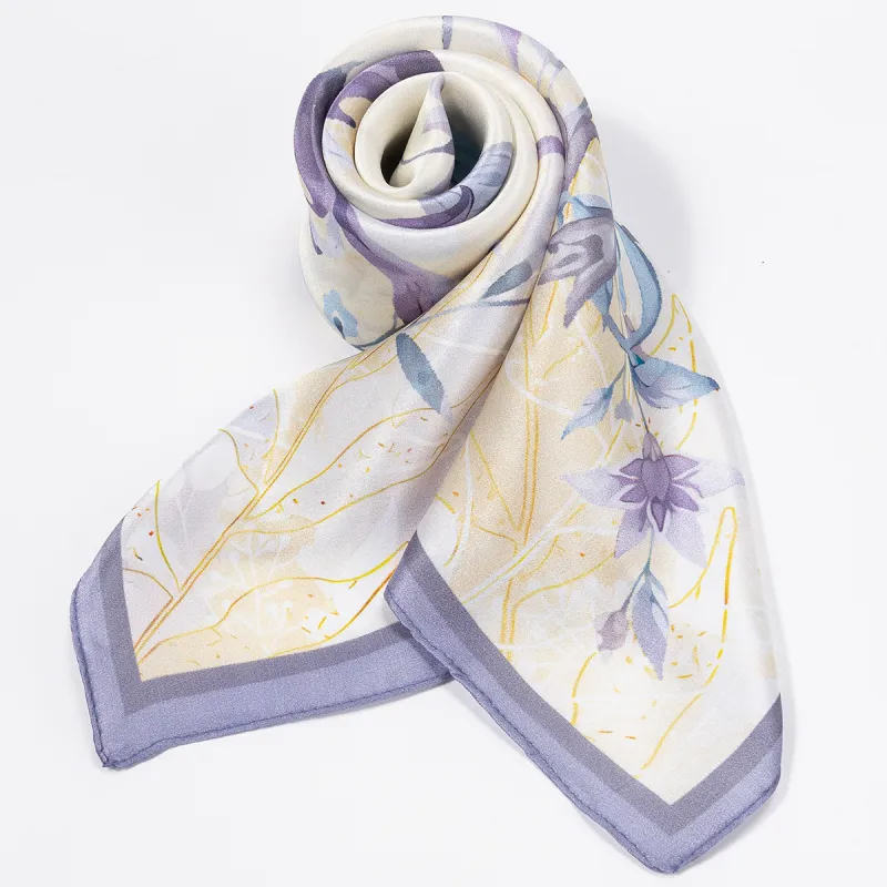 Shanghai Story 100% Mulberry Silk Silk Scarves Women's Patch Bamboo Leaf Flower Gift Box Set-42