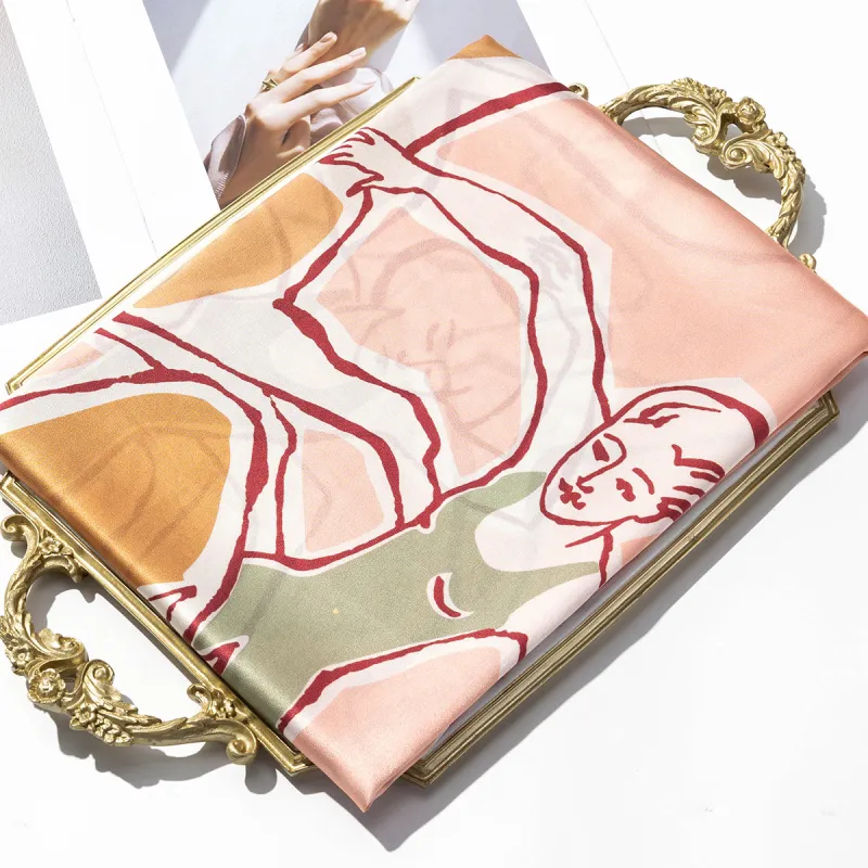 Shanghai Story 100% Mulberry Silk Scarves Women's Blue White, Gift Box Set-50