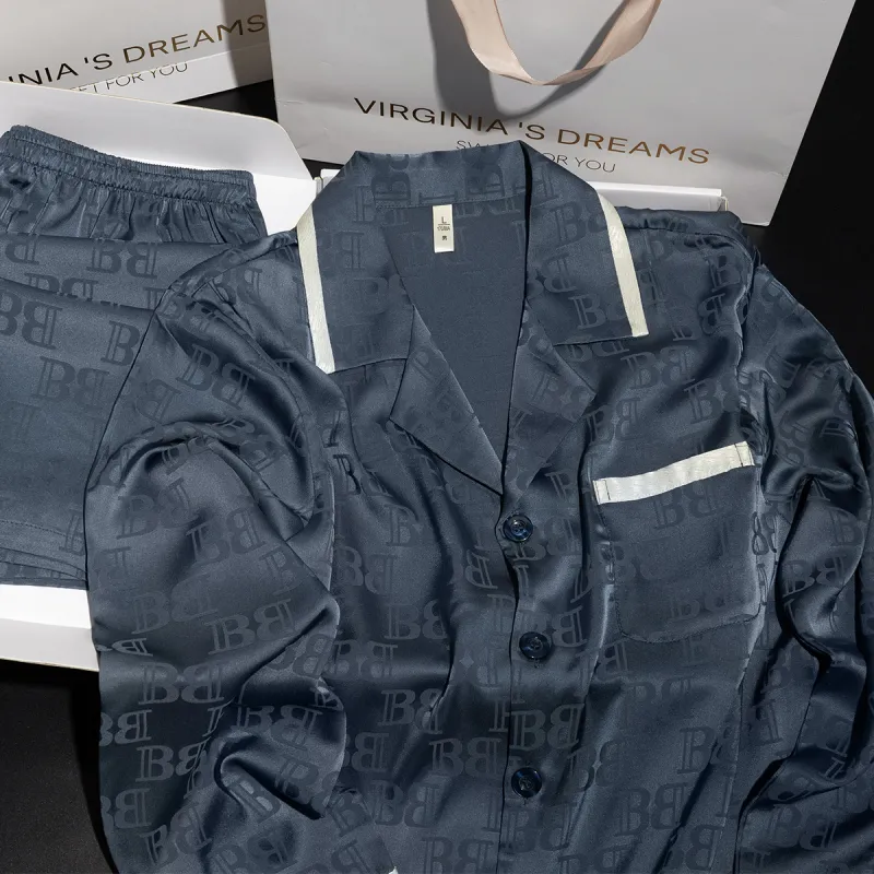 Shanghai Story Pajama Set Men's Blue Gray-2