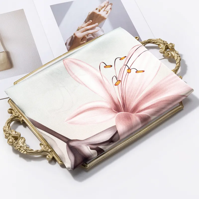 Shanghai Story 100% Mulberry Silk Scarves Women's Summer Solstice Listening To Lotus, Gift Box Set-20