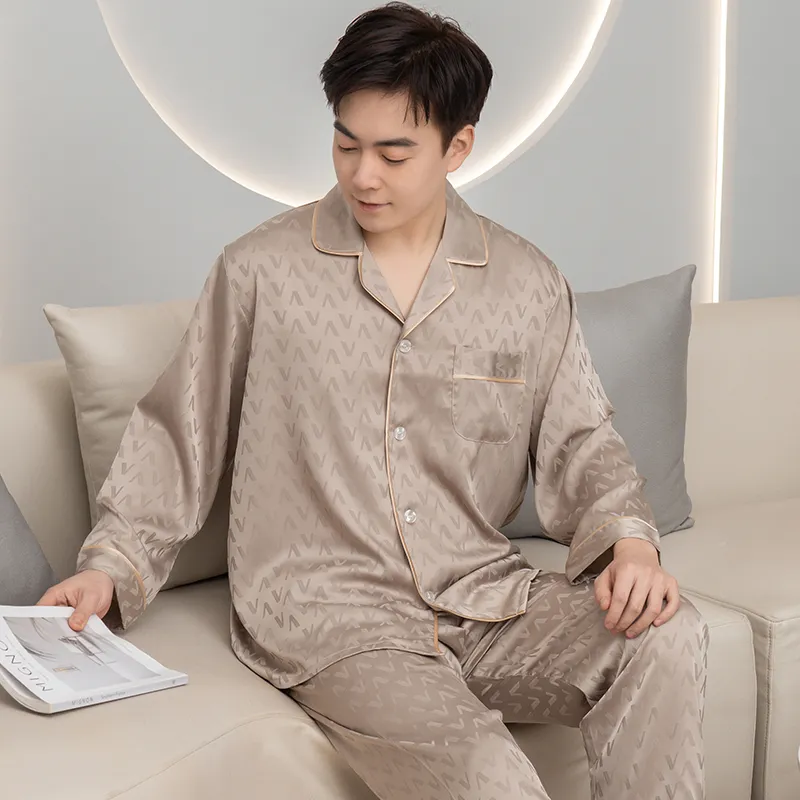 Shanghai Story Pajama Set Men's Light Coffee-7