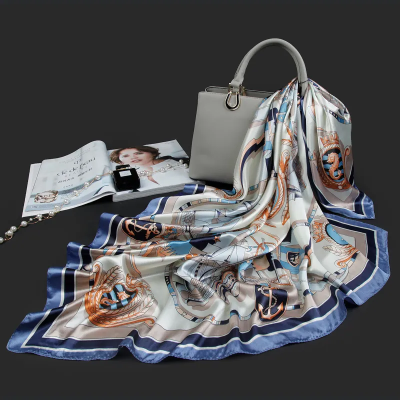 Shanghai Story 100% Polyester Silk Scarves Women's-6