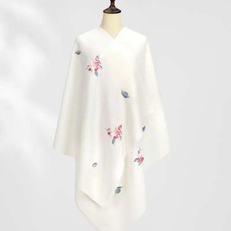 Shanghai Story 100% Sheep Wool Shawls Women's Fragrance Collection 3 Colors Available-39