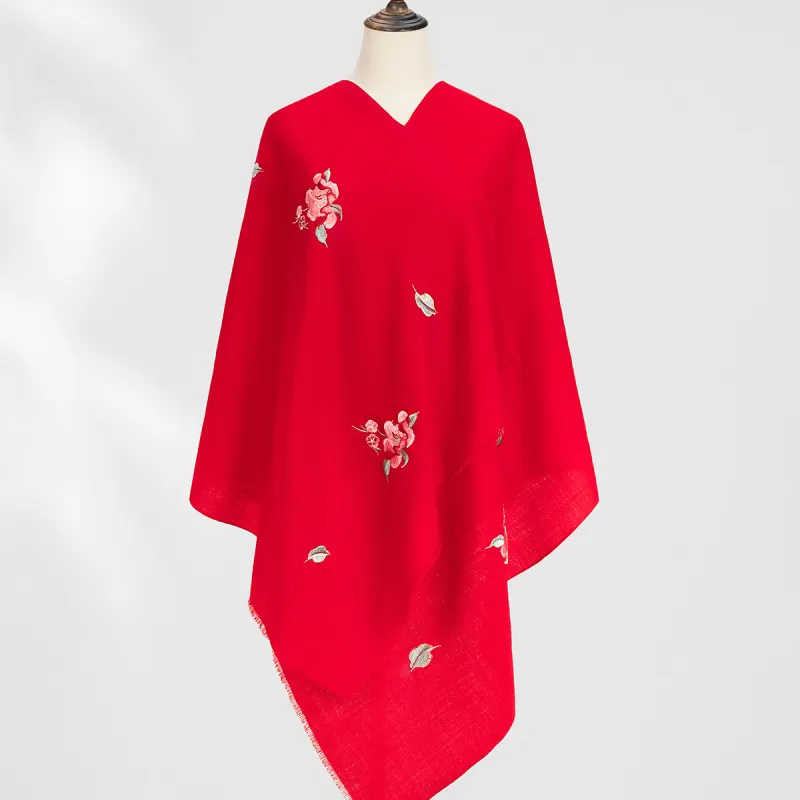 Shanghai Story 100% Sheep Wool Shawls Women's Fragrance Collection 3 Colors Available-31