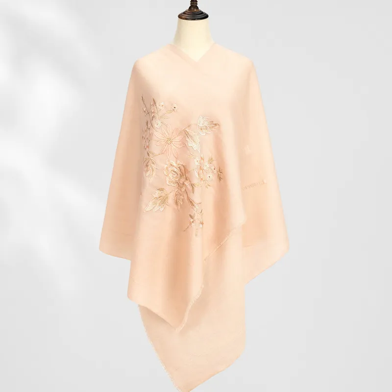 Shanghai Story 100% Sheep Wool Shawls Women's Fragrance Collection 3 Colors Available-5