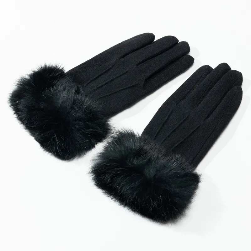 Shanghai Story Wool Blend Knit Gloves Women's 5 Colors-9