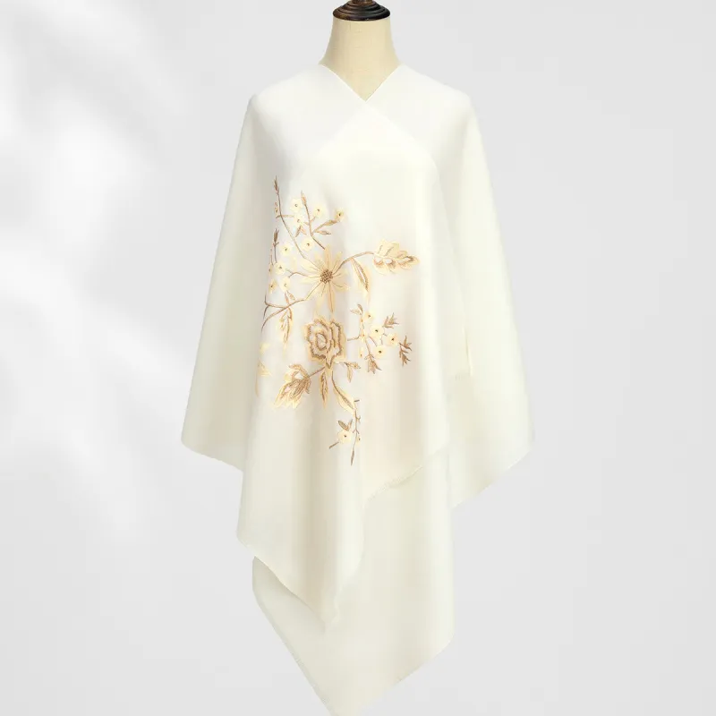 Shanghai Story 100% Sheep Wool Shawls Women's Fragrance Collection 3 Colors Available-1