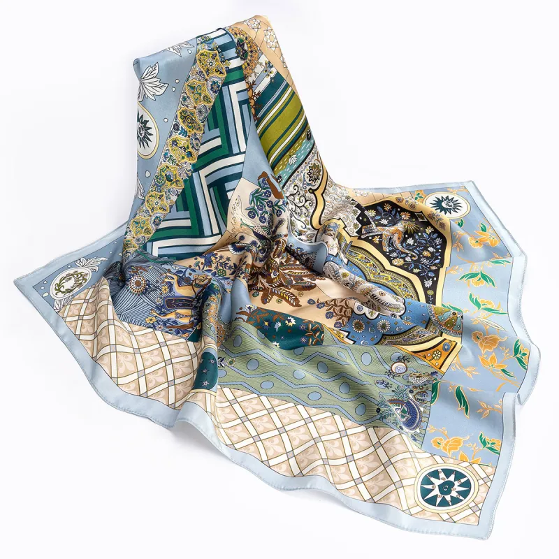 Shanghai Story 100% Mulberry Silk Silk Scarves Women's Patch Bamboo Leaf Flower Gift Box Set-104