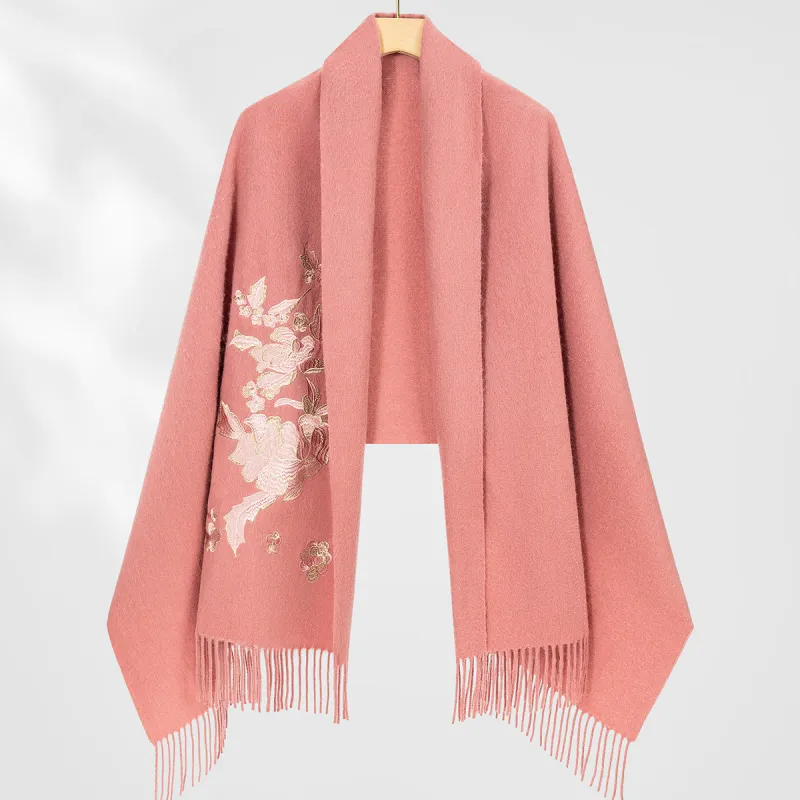 Shanghai Story 100% Sheep Wool Shawls Women's Furong 4 Colors-3
