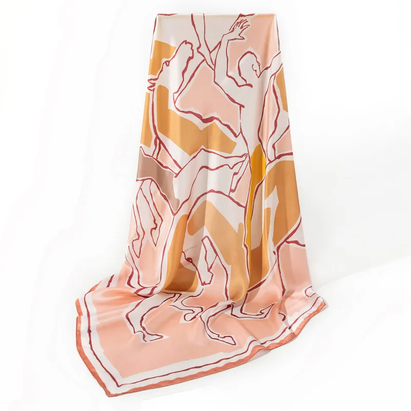 Shanghai Story 100% Mulberry Silk Scarves Women's Blue White, Gift Box Set-49