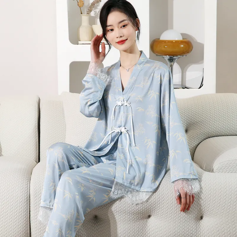 Shanghai Story Pajama Set Women's Blue-2
