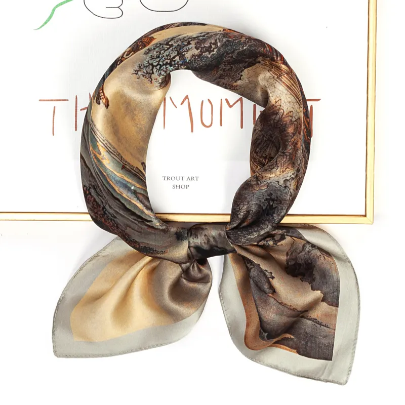 Shanghai Story 100% Mulberry Silk Silk Scarves Women's Patch Bamboo Leaf Flower Gift Box Set-115