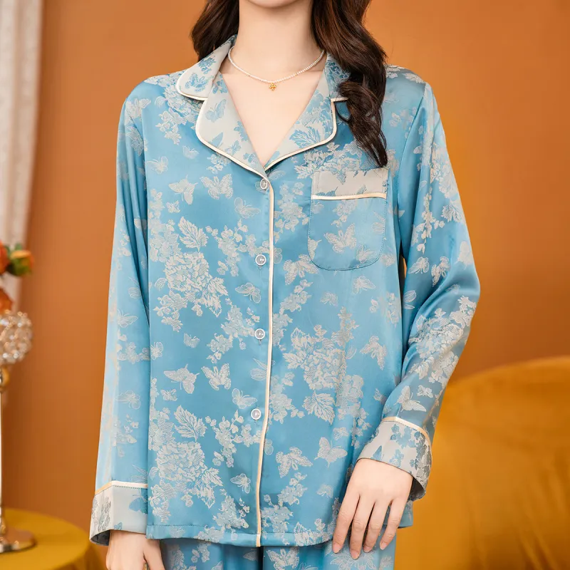 Shanghai Story Pajama Set Women's Emerald Blue-5