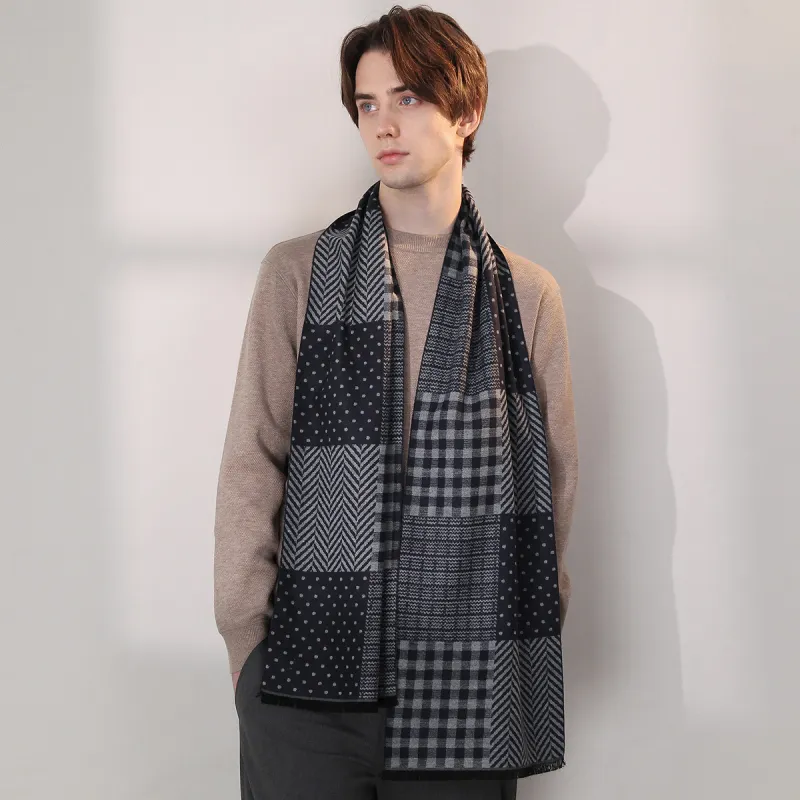 Shanghai Story Polyester Knit Scarves Men's-25