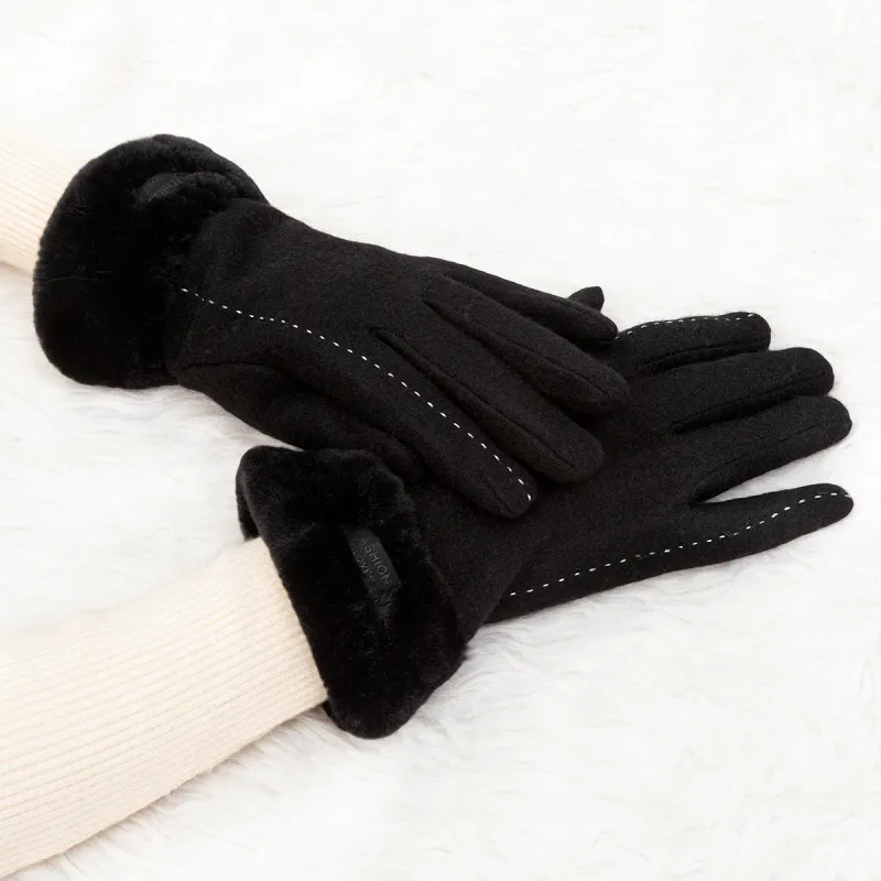 Shanghai Story Wool Blend Knit Gloves Women's-12