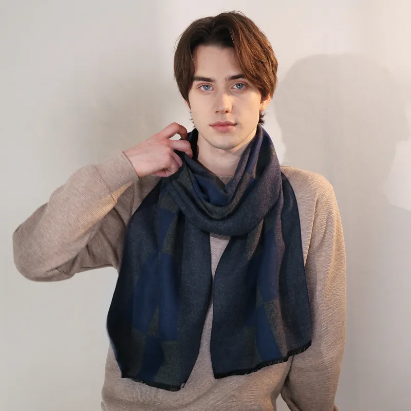 Shanghai Story Polyester Knit Scarves Men's-3