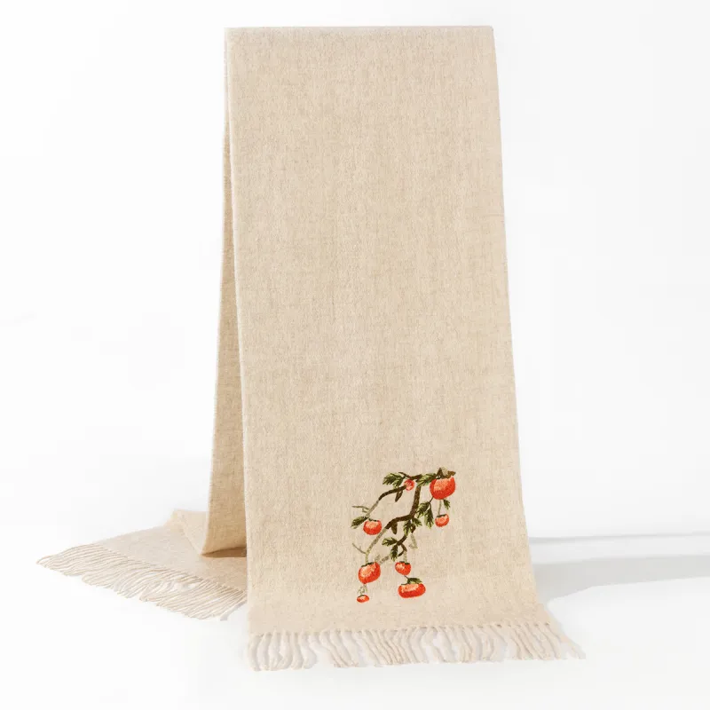 Shanghai Story Sheep Wool Knit Scarves Women's Sandalwood 5 Colors To Choose From-19