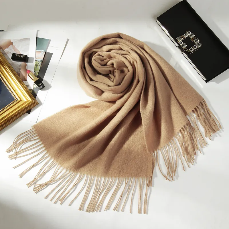 Shanghai Story 100% Sheep Wool Knit Scarves Unisex Multiple Colors-2