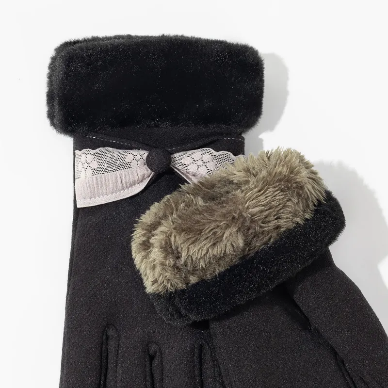 Shanghai Story Polyester Knit Gloves Women's 6 Colors-13