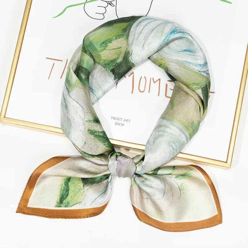 Shanghai Story 100% Mulberry Silk Silk Scarves Women's Patch Bamboo Leaf Flower Gift Box Set-88
