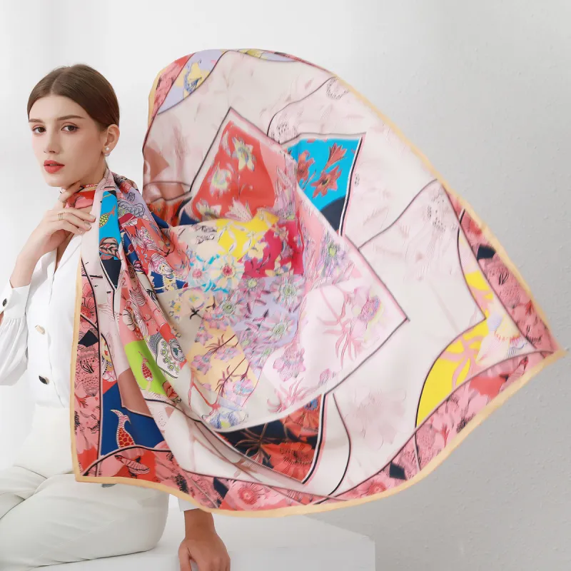 Shanghai Story 100% Mulberry Silk Silk Scarves Women's-13