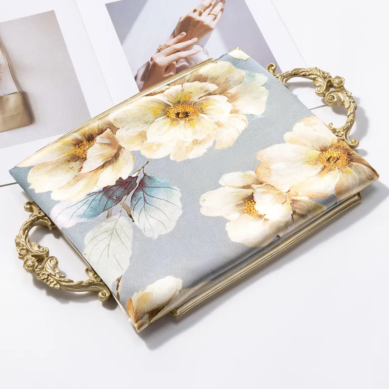 Shanghai Story 100% Mulberry Silk Scarves Women's Summer Solstice Listening To Lotus, Gift Box Set-26