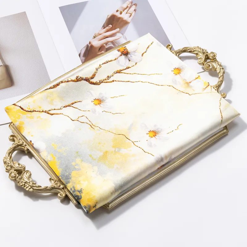 Shanghai Story 100% Mulberry Silk Scarves Women's Summer Solstice Listening To Lotus, Gift Box Set-23