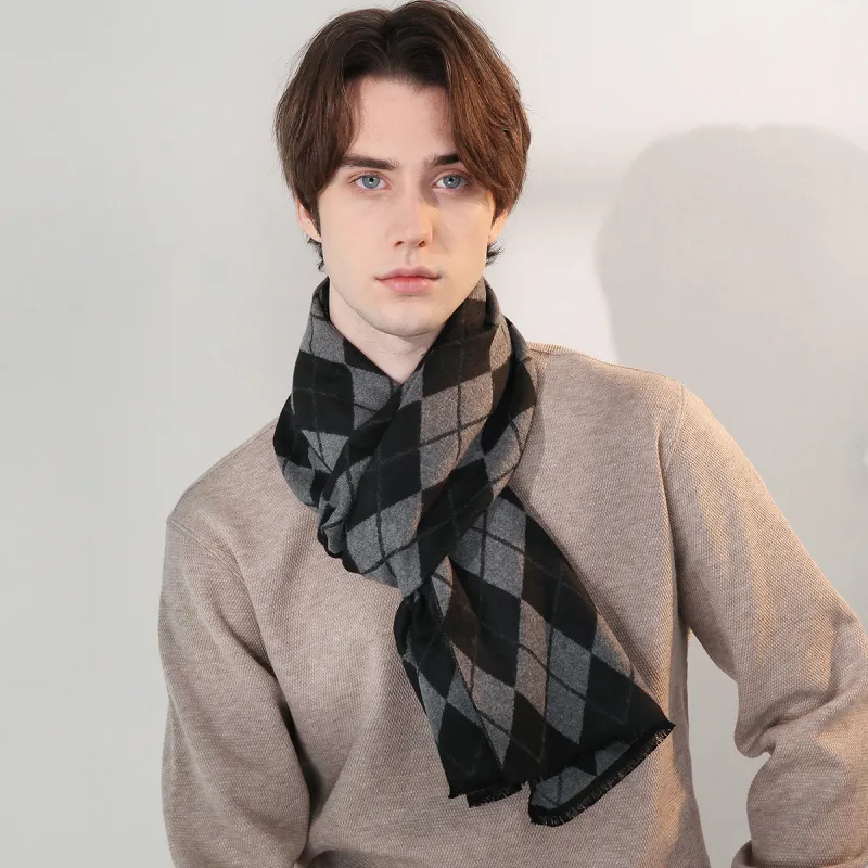 Shanghai Story Polyester Knit Scarves Men's-8