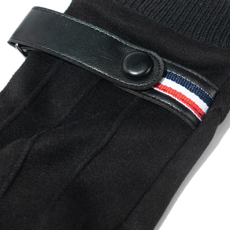 Shanghai Story Polyester Knit Gloves Men's Black-5