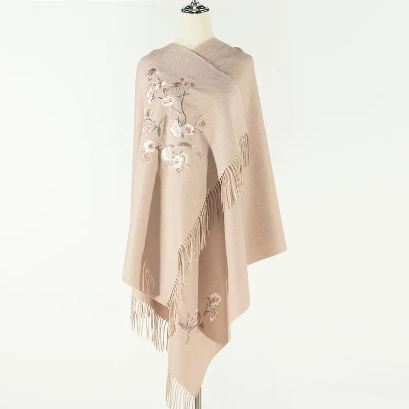 Shanghai Story Sheep Wool Knit Scarves Women's 3 Colors Available For Selection-10
