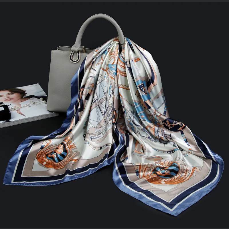 Shanghai Story 100% Polyester Silk Scarves Women's-7