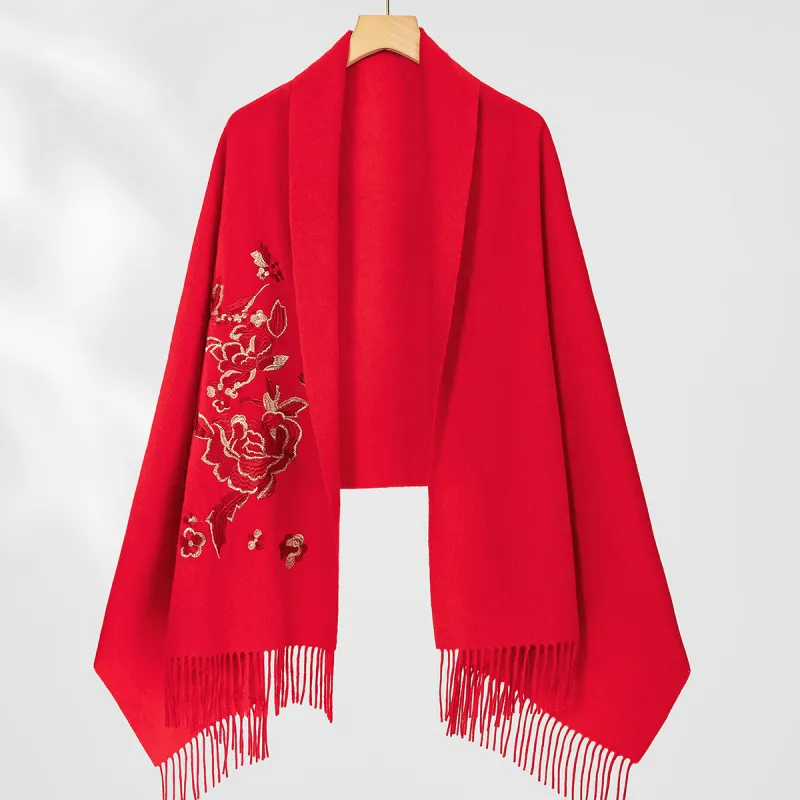 Shanghai Story 100% Sheep Wool Shawls Women's Furong 4 Colors-7