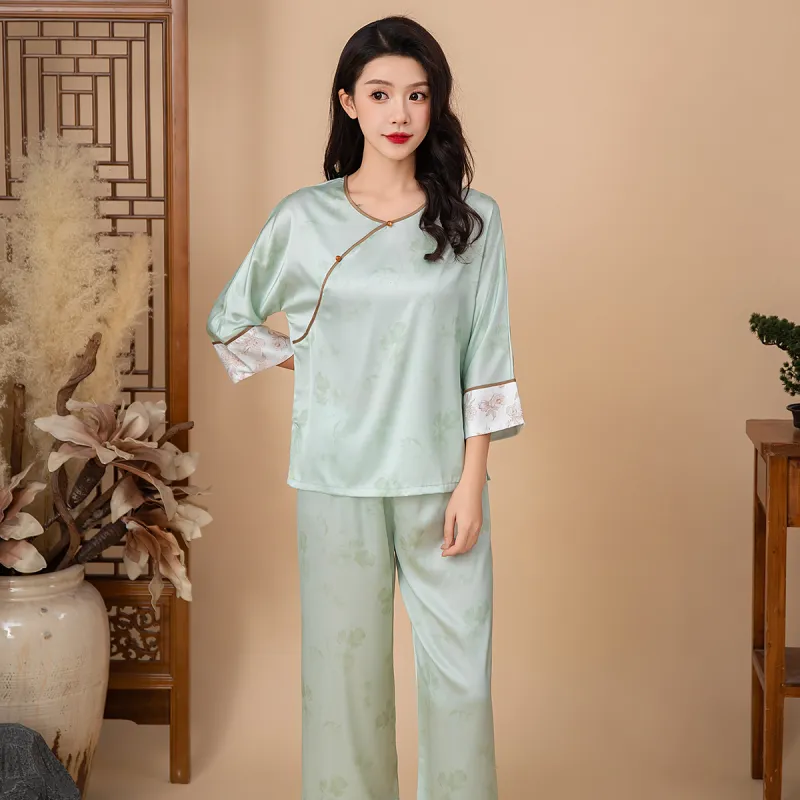 Shanghai Story Pajama Set Women's Celadon Green-3