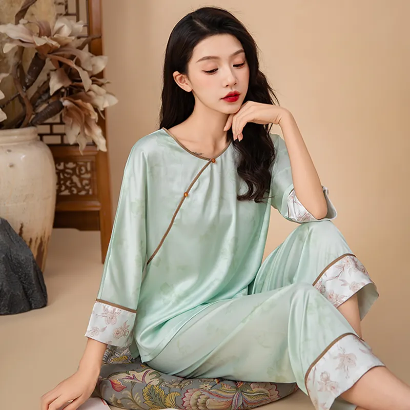 Shanghai Story Pajama Set Women's Celadon Green-1