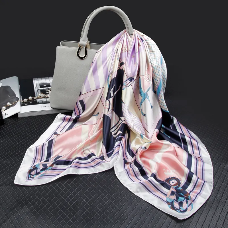 Shanghai Story 100% Polyester Silk Scarves Women's-47