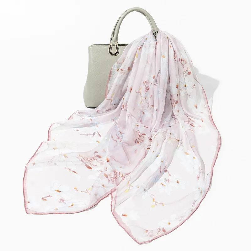 Shanghai Story 100% Mulberry Silk Scarves Women's Spring Song Like A Dream Gift Box Set-7