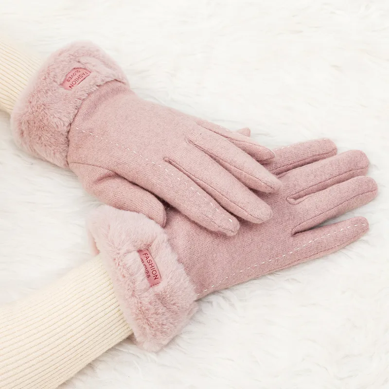 Shanghai Story Wool Blend Knit Gloves Women's-5