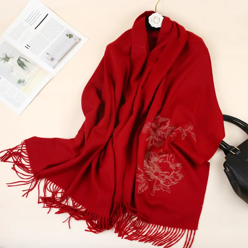 Shanghai Story 100% Sheep Wool Shawls Women's Encounter The Bloom, Nude-28
