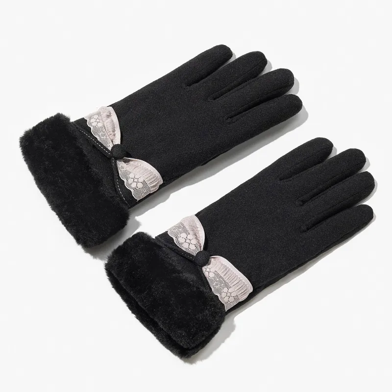 Shanghai Story Polyester Knit Gloves Women's 6 Colors-15