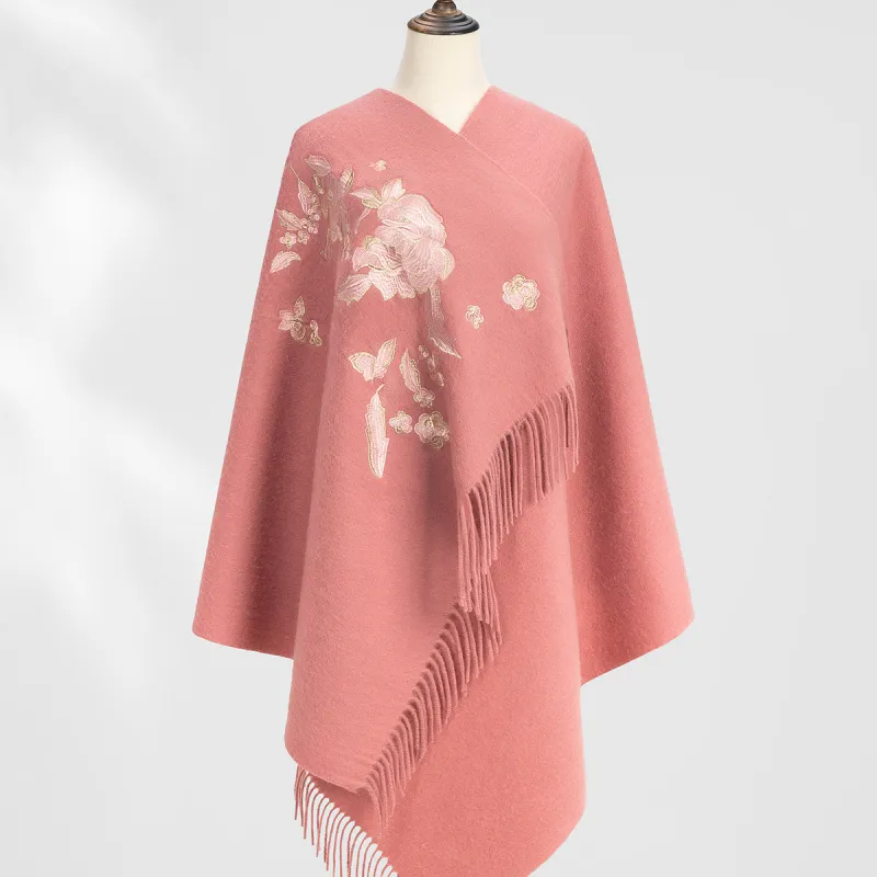 Shanghai Story 100% Sheep Wool Shawls Women's Furong 4 Colors-2