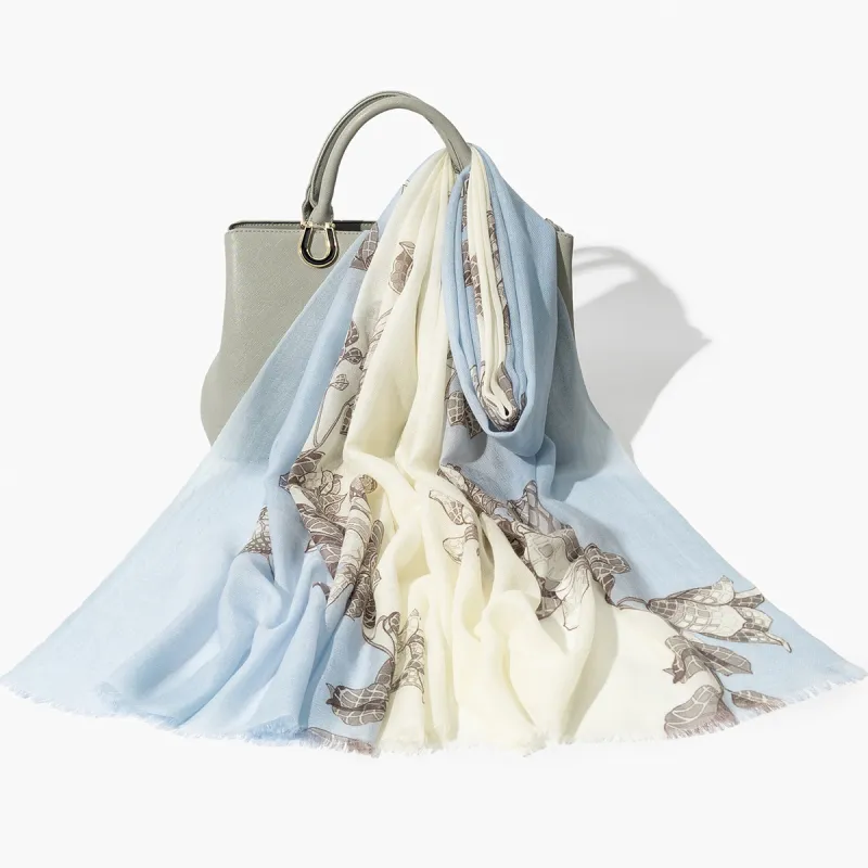 Shanghai Story 100% Cashmere Knit Scarves Women's Blossom Fantasy Gift Box Set-8