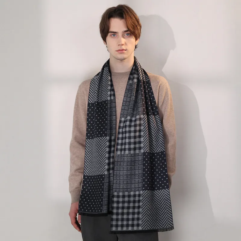 Shanghai Story Polyester Knit Scarves Men's-24