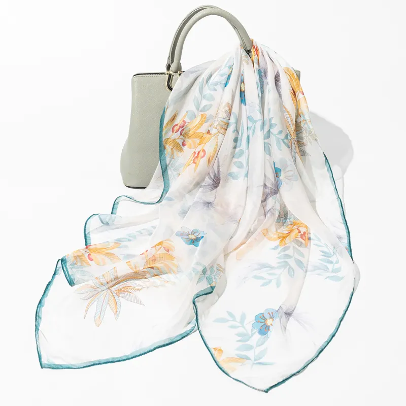 Shanghai Story 100% Mulberry Silk Scarves Women's Spring Song Like A Dream Gift Box Set-17