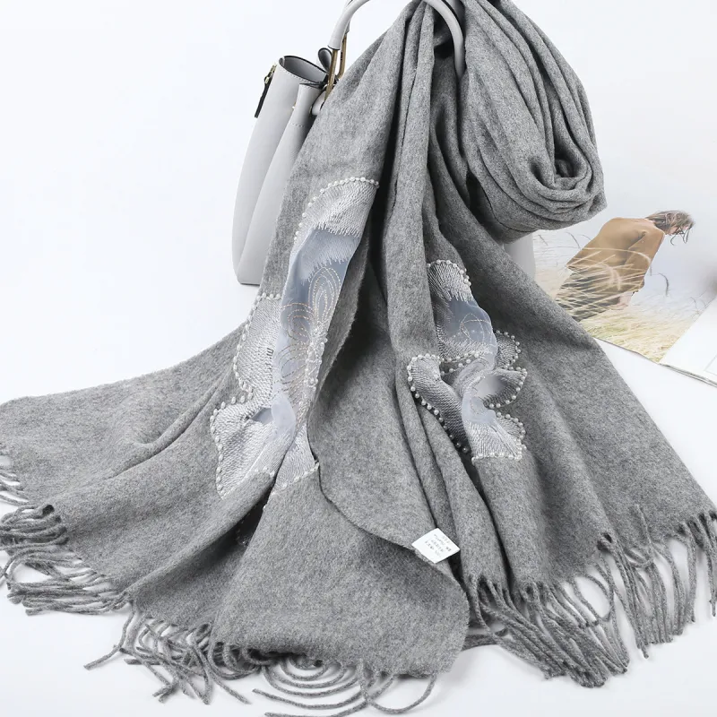 Shanghai Story 100% Sheep Wool Shawls Women's Encounter The Bloom, Nude-23