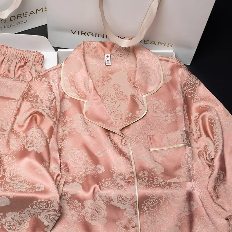Shanghai Story Pajama Set Women's Flower Language Pink-3