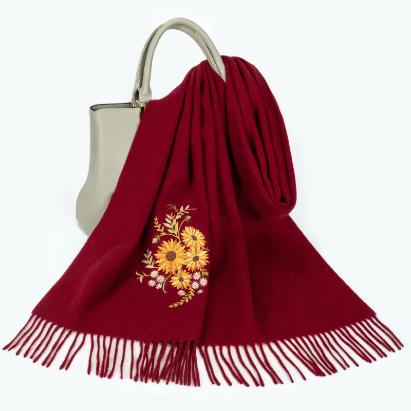 Shanghai Story 100% Sheep Wool Knit Scarves Women's Sunny And Thriving-10