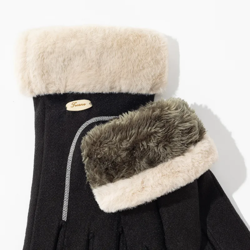 Shanghai Story Polyester Knit Gloves Women's 6 Colors-11