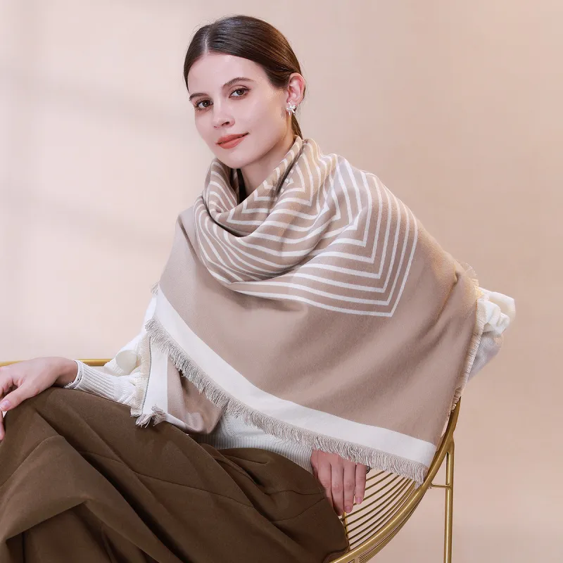 Shanghai Story Polyester Knit Scarves Women's-11