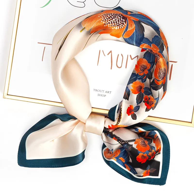 Shanghai Story 100% Mulberry Silk Silk Scarves Women's Patch Bamboo Leaf Flower Gift Box Set-95